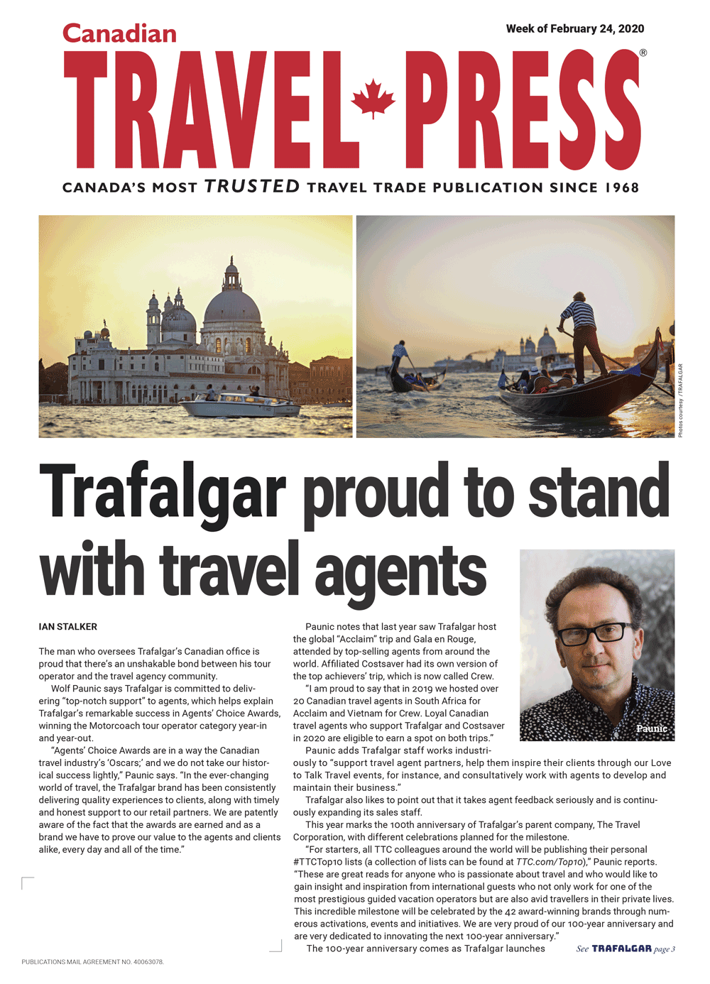 Trafalgar stands with agents