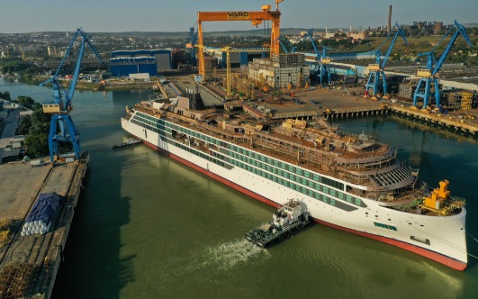 Viking Floats Out Its New Ship