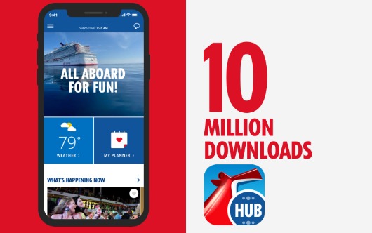 Carnival’s HUB App Hits 10 Million Downloads