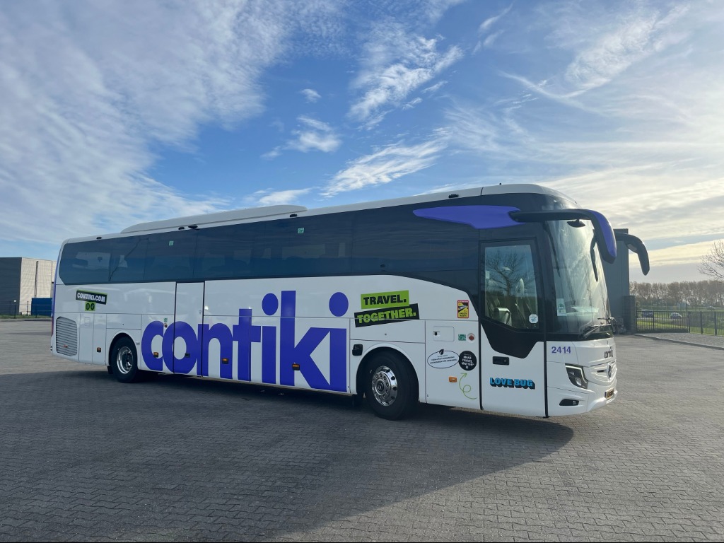 Contiki coaches reducing emissions in Europe