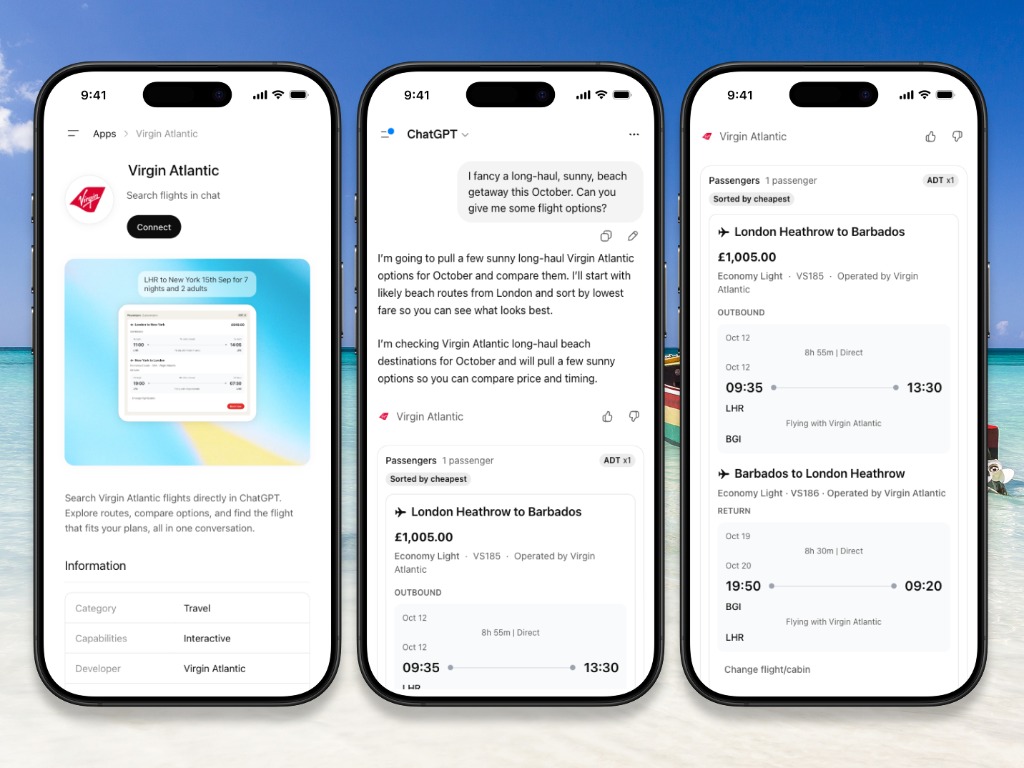 Virgin Atlantic takes off in ChatGPT with airline app