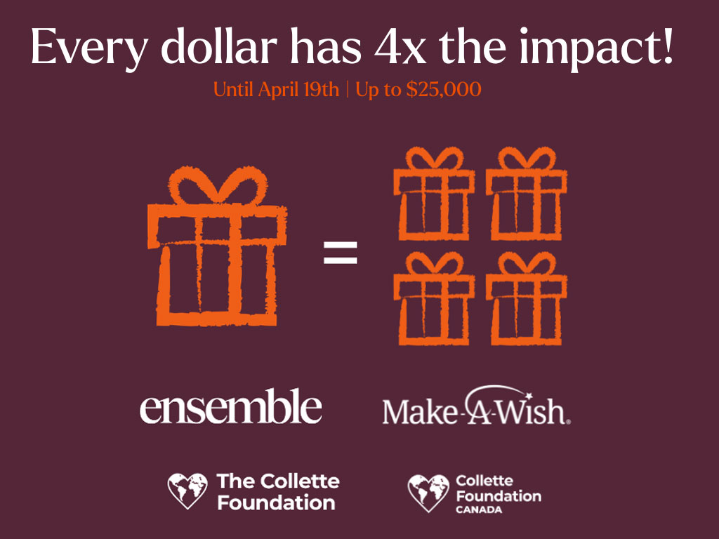 Ensemble welcomes Collette as matching partner for Make-A-Wish initiative